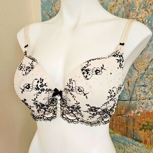 VS 38D Padded Demi Bra Tie Front Vintage